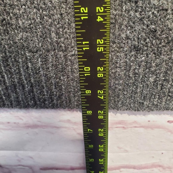 L.L. Bean Gray Lambswool Henley Sweater Heavy Thick Knit Mens Large Heritage - Picture 6 of 9